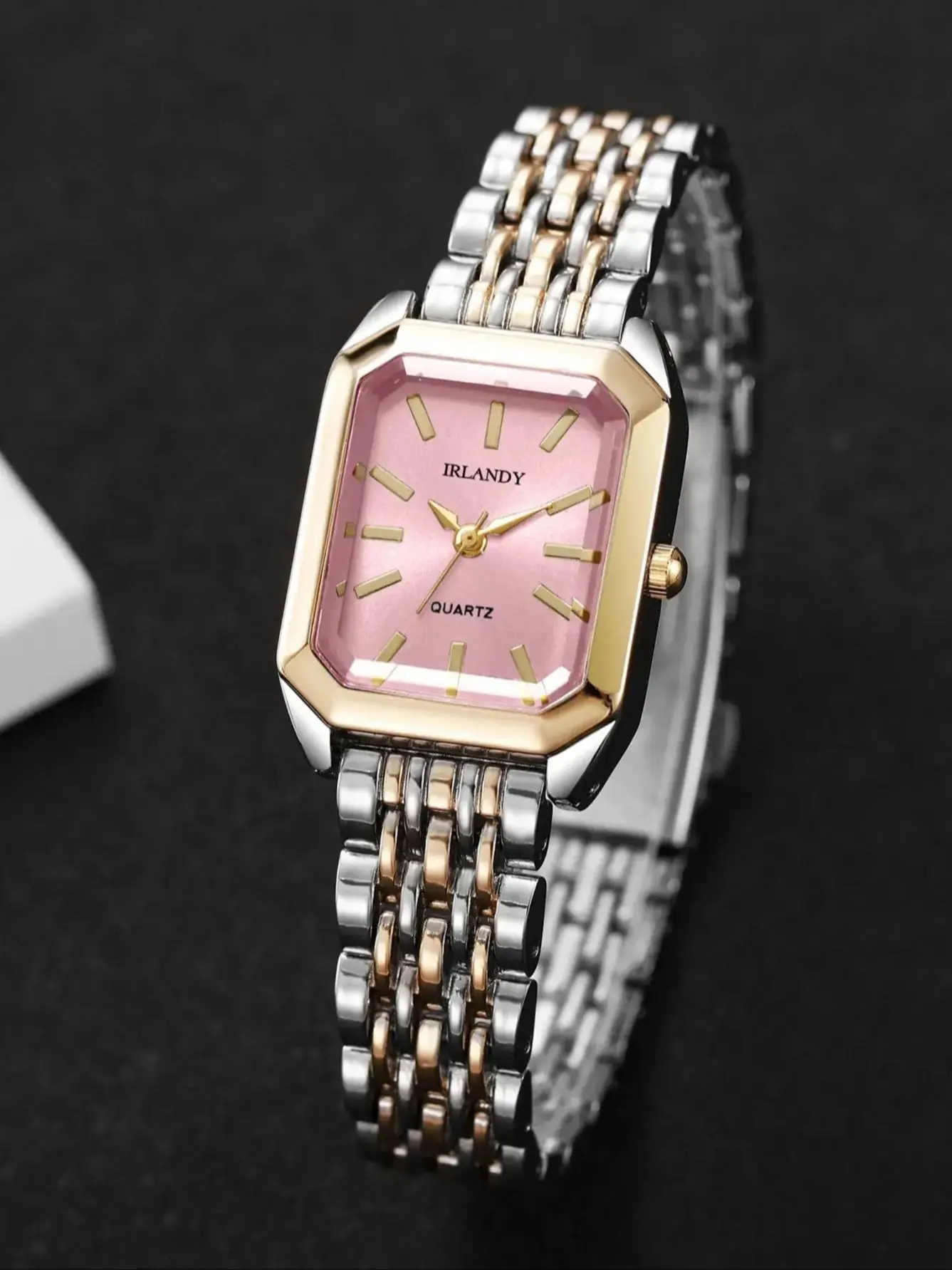 Mode Rechteck Frauen Uhren Stahlband Damen Quarz Armbanduhr Reloj Mujer Mädchen Uhr Geschenk (Ohne Box)