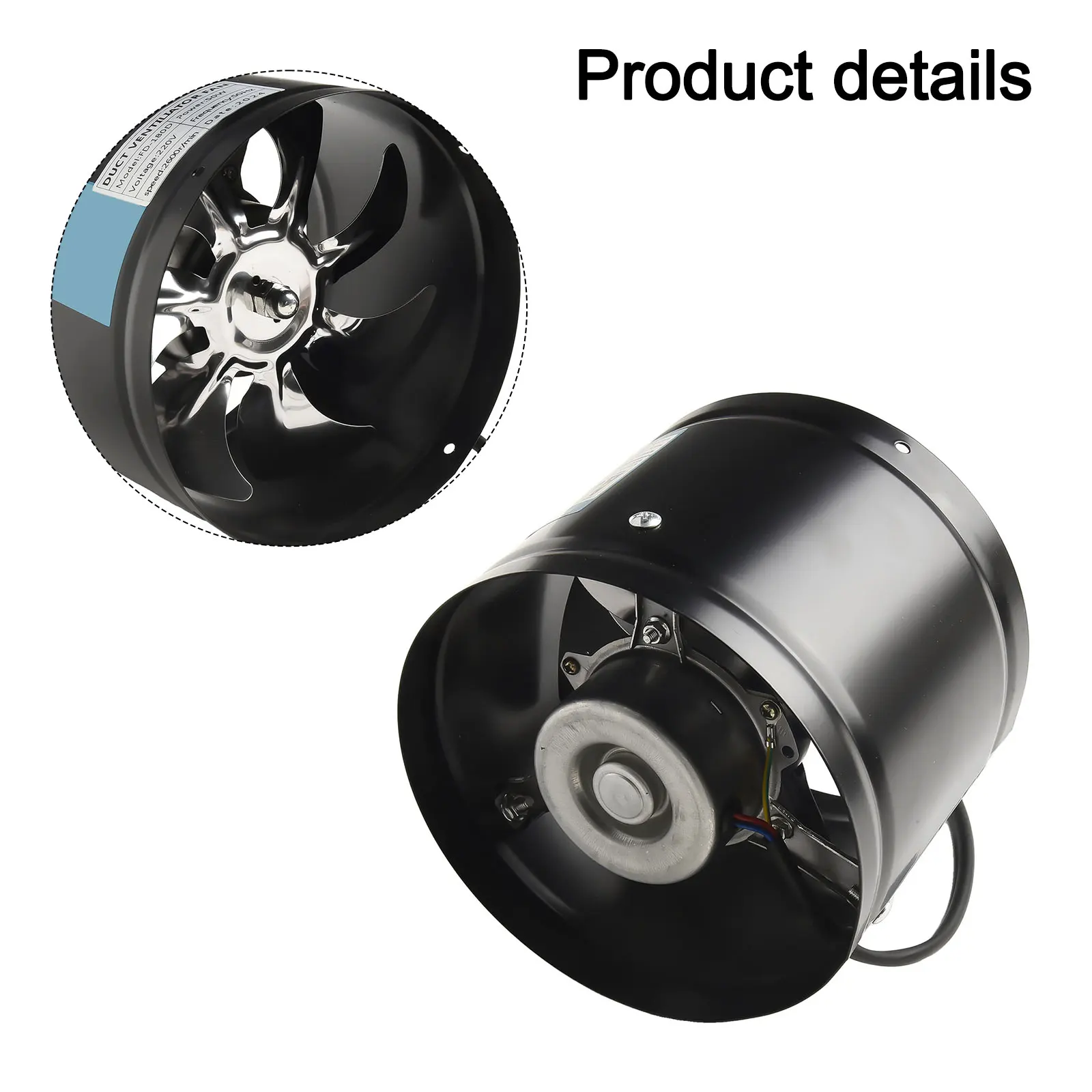180 mm Diameter Inline Fan for Fast Heat Dissipation and Efficient Smoke Extraction in Commercial Environments
