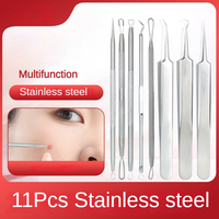 8pcs/Set Acne Needle Remove Blackhead Blemish Pimple Comedone Double-ended Stainless Steel Facial Cleaning Skin Care Tools