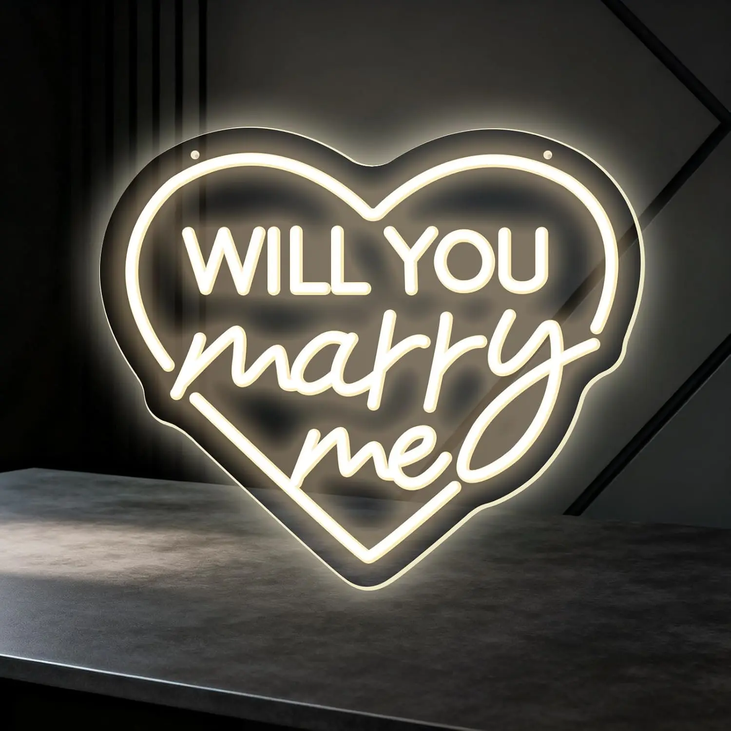 

Светодиодная неоновая вывеска Will You Marry Me с регулируемой яркостью, неоновая вывеска для гостиной, помолвки, свадьбы, декора стен, подарок на день Святого Валентина