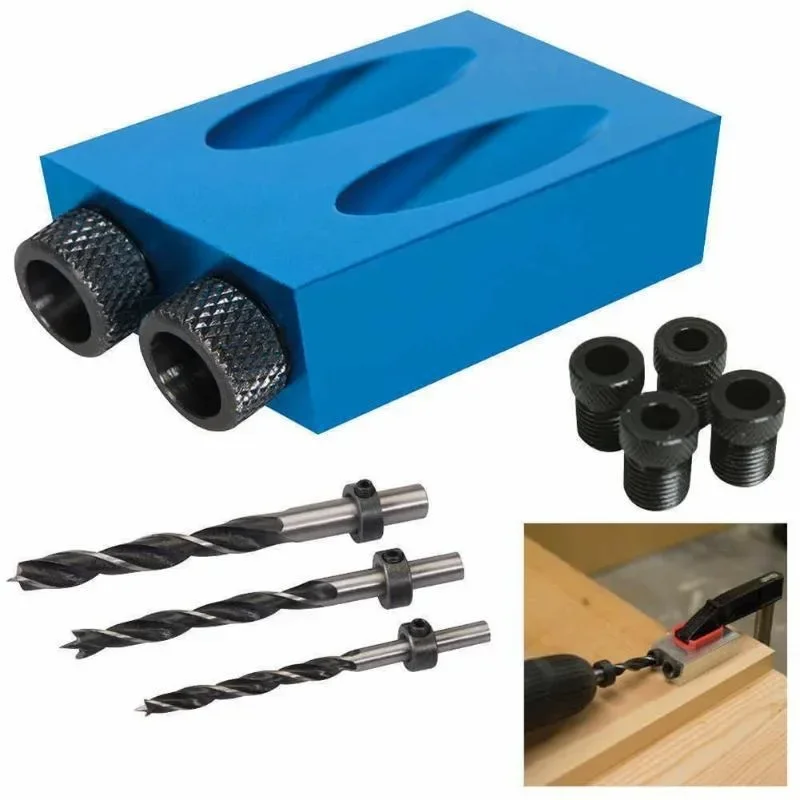 

For Drilling 15 Degree Angle Drill Guide Sets DIY Puncher Carpentry ToolsWoodworking Oblique Hole Drill Locator Pocket Hole Jig