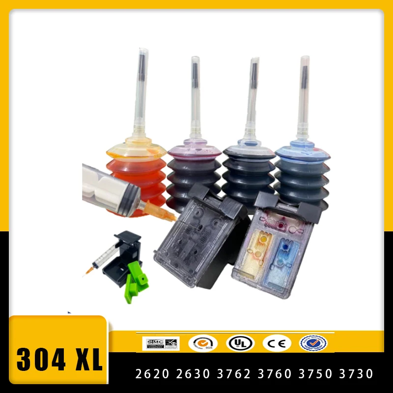 Vilaxh 2 Pack Remanufactured 304 XL ink cartridges For HP ENVY 5020 5030 5032 DeskJet 2620 2630 3762 3760 3750 3730 3764 3733