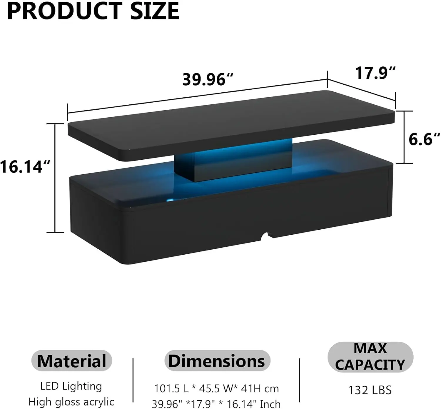 Modern LED Coffee Table, 40