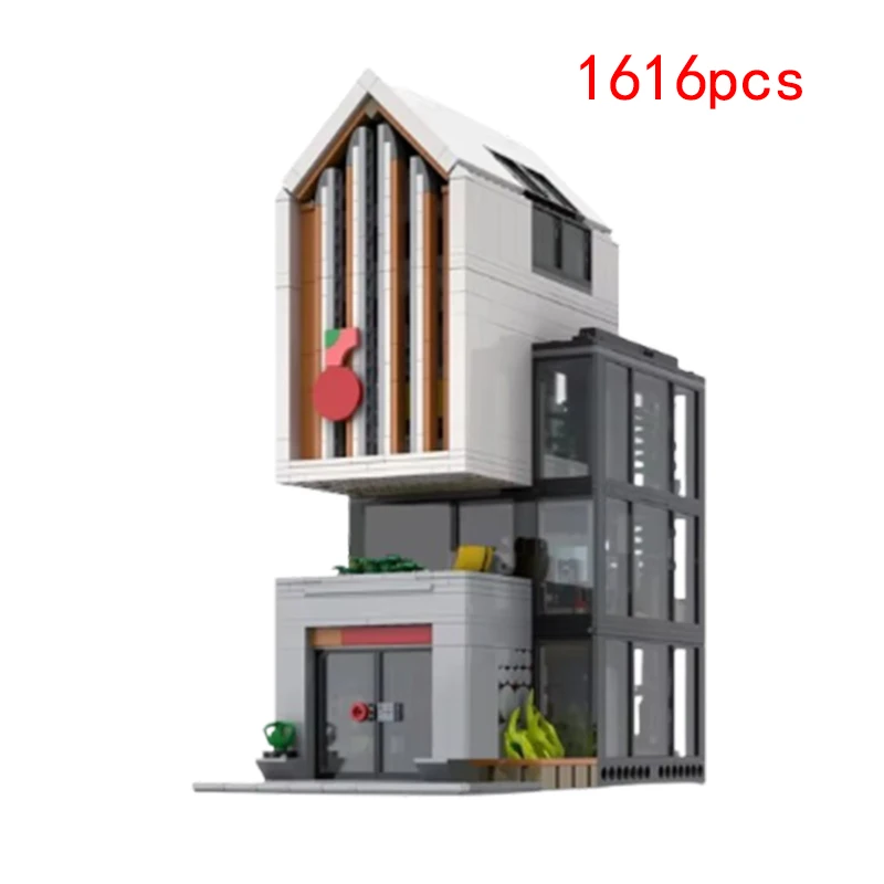 Spot Moc Klein Deeltje Moderne Architectuur Huisvesting Residentiële 1616Pcs Geassembleerde Puzzel Speelgoed Model Ornament Geschenk