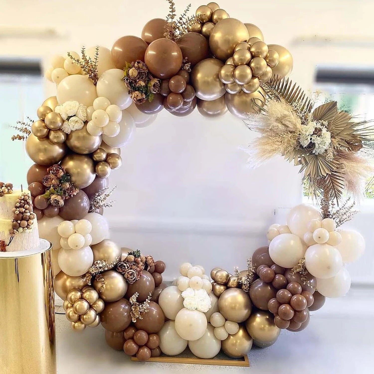 159-teiliges Latex-Ballon-Set aus braunem Sand und Gold, geeignet für Geburtstagsfeiern, Hochzeiten, Valentinstag-Party-Dekoration