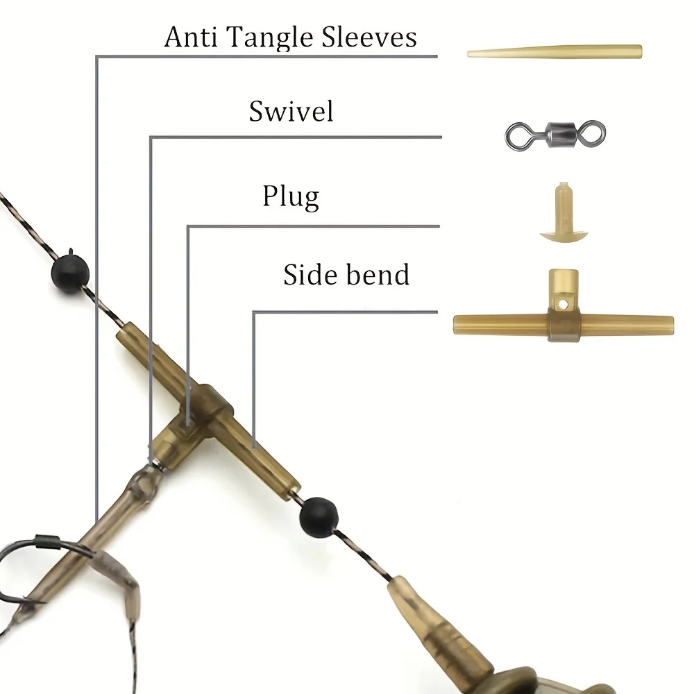 15/30 Stück Anti-Tangle Karpfenangel-Rig mit Wirbelhaken und Helikopter-Link – Unverzichtbares Zubehör für Karpfenangler – Detail 5
