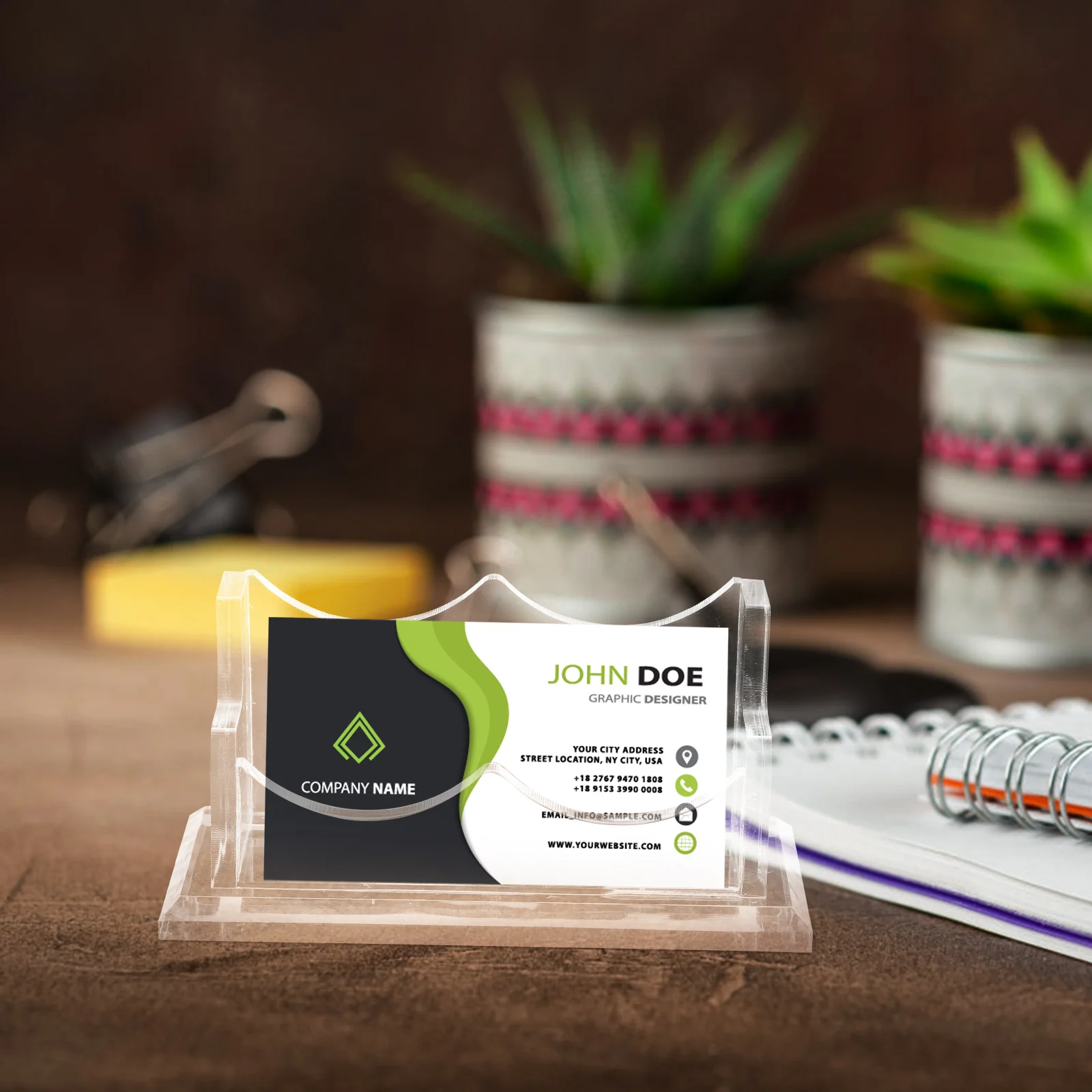 Acrylic Business Card Holder Clear Desk Organizer Sturdy Material High Hardness Premium Quality Card Display Name Holder