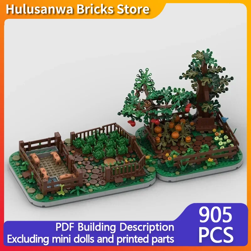 Street View Model MOC Building Bricks Vegetable Gardens And Paddock Modular Technology Gifts Holiday Assemble Children Toys Suit