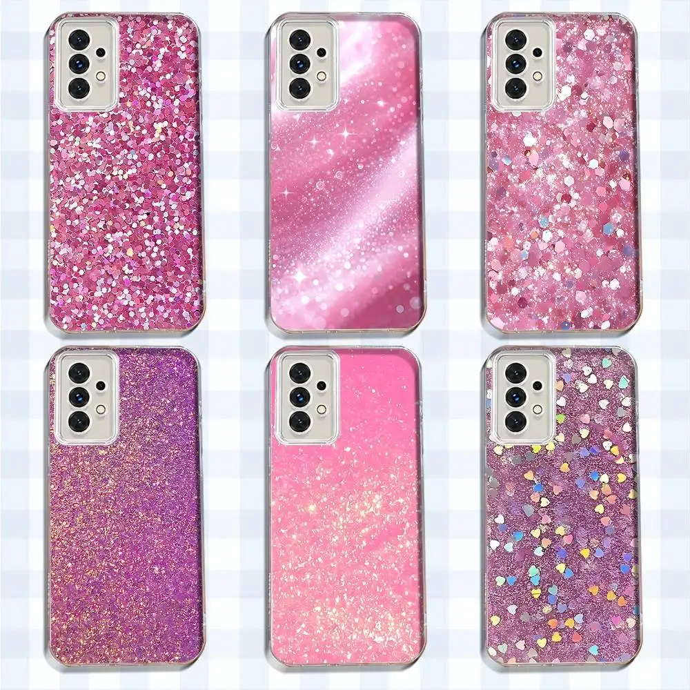 

Pink Glitter Girl Phone Case For Samsung S30,S25,S24,S23,S21,S22,S20,S10,5G,FE,lite,PIus,Ultra Transparent Cover