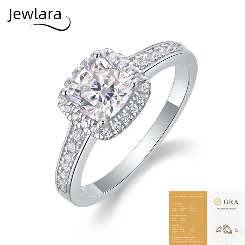 Jewlara European and American Fashion Ring S925 Silver Rings Moissanite Light Luxury High-end Women's Ring Does Not Fade