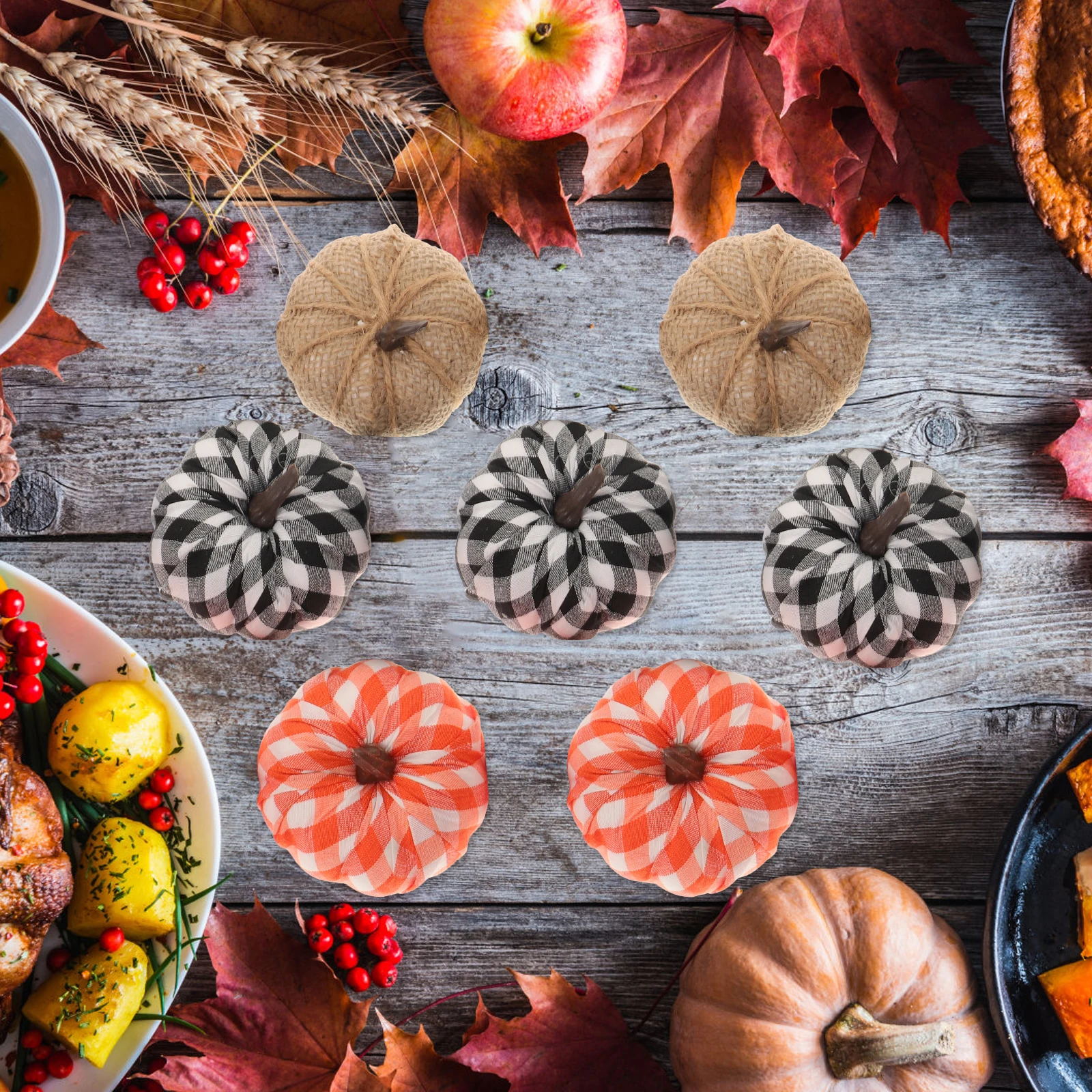 

12pcs Foams Pumpkin Models Fake Decor For Halloween Thanksgiving Party Fall Harvest Festival Simulated Ornament Photo Props