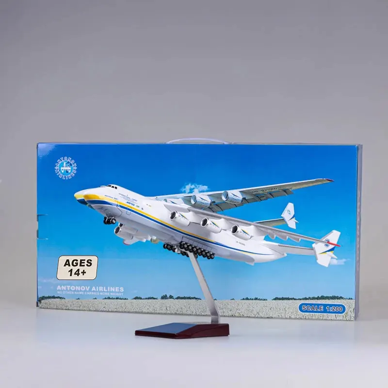 

1:200 Scale 42cm AN225 Aircraft Model, Largest Transport Aircraft Openable Cabin, Die-cast Resin Aircraft Model Suitable for Gif