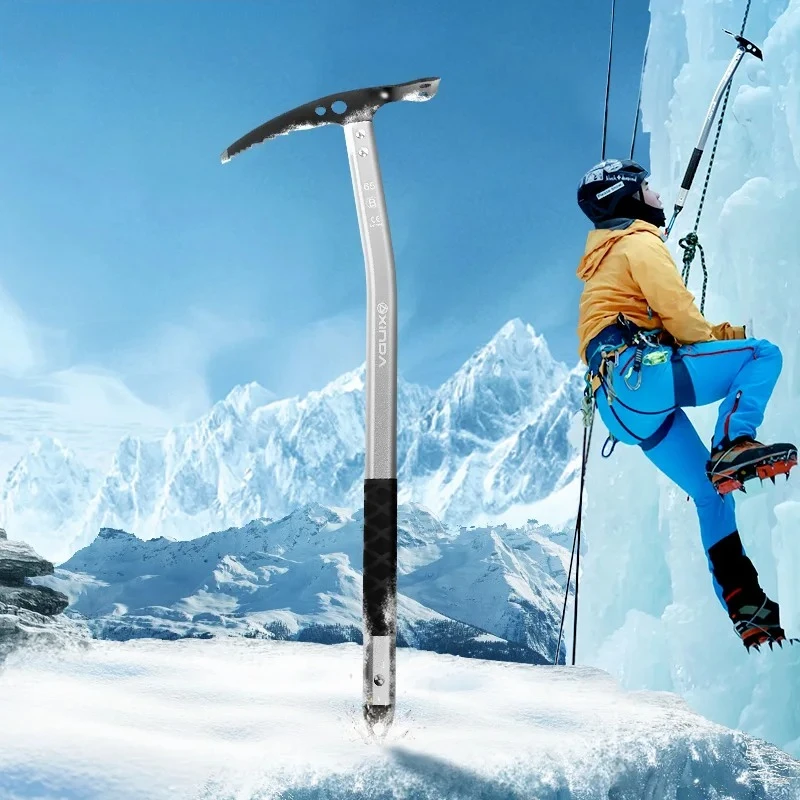 Professional Outdoor Aluminum Anti-Slip Ice Axe for Glacier Climbing & Mountaineering