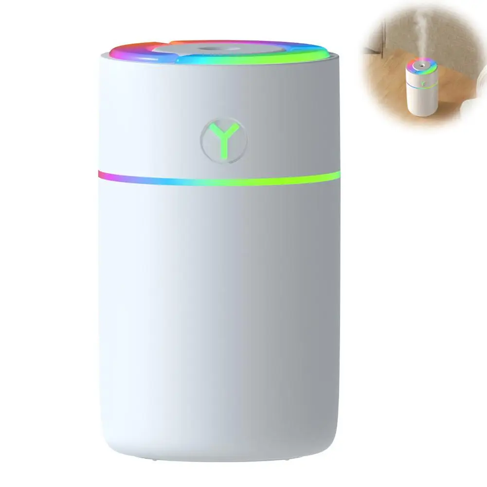 Mini Humidifier 230ml Colorful RGB Light Car Cup Holder for Bedroom Office