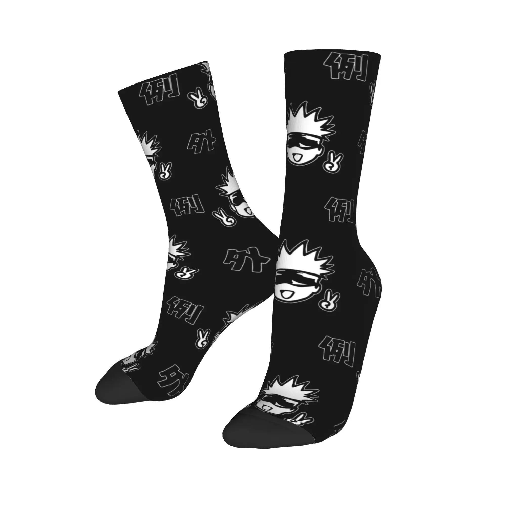 

Harajuku Jujutsu Kaisen Anime Basketball Socks Cute Gojo Sensei Polyester Long Socks for Women Men Non-slip