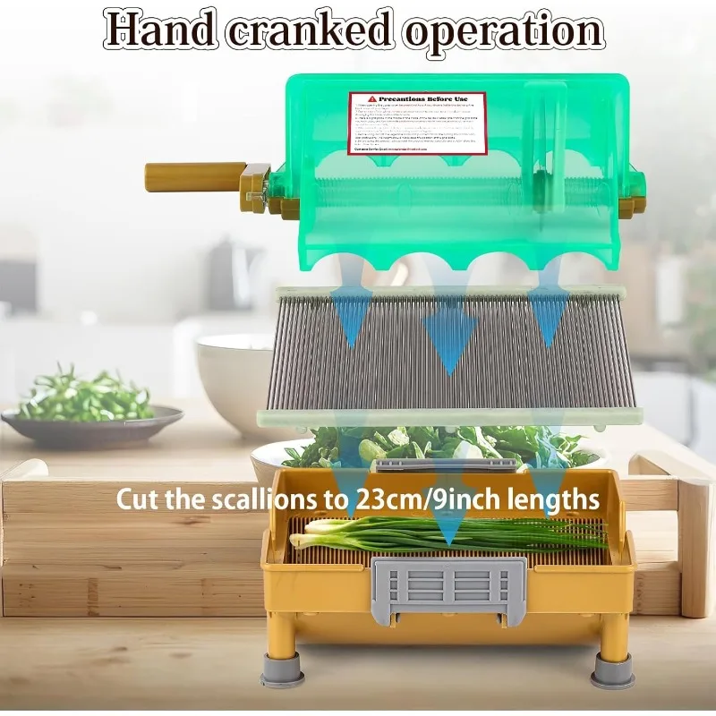 Affettatrice trituratore per cipolla verde con taglierina per scalogno a mano commerciale, lama in acciaio inossidabile, per realizzare scallio tritato da 3 mm