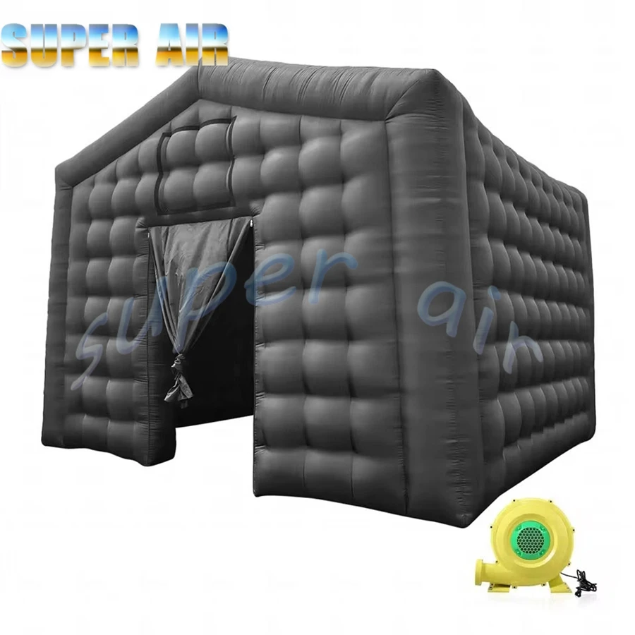 เต็นท์สี่เหลี่ยมพองลมสำหรับงานปาร์ตี้กลางแจ้งขายส่ง เต็นท์พองลมสีดำมีหลังคาสำหรับขาย