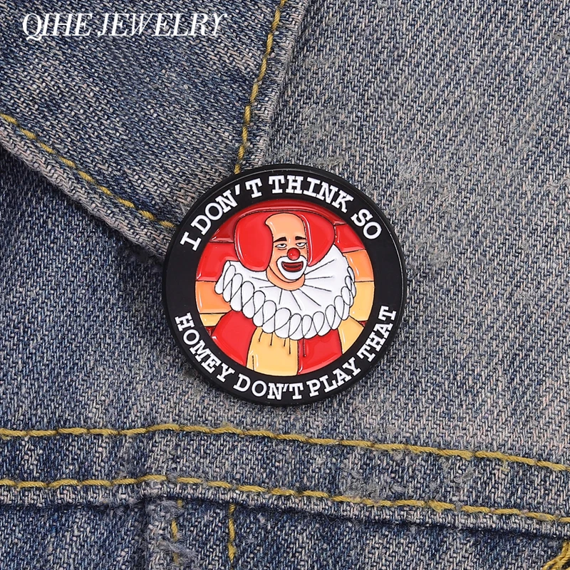 No creo en casa, no tocar ese payaso, Pin esmaltado, broche clásico de los años 90, payaso de comedia, programa de televisión, insignia de solapa, regalo de joyería
