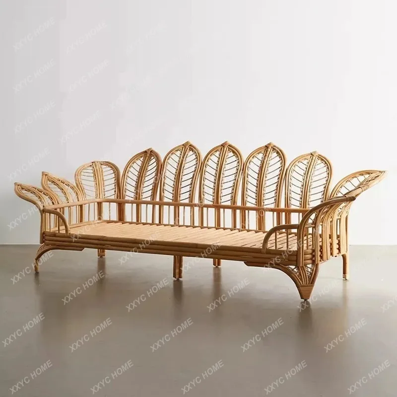 

Плетеное кресло-софа из ротанга для дома, удобное плетеное кресло из ротанга B&B
