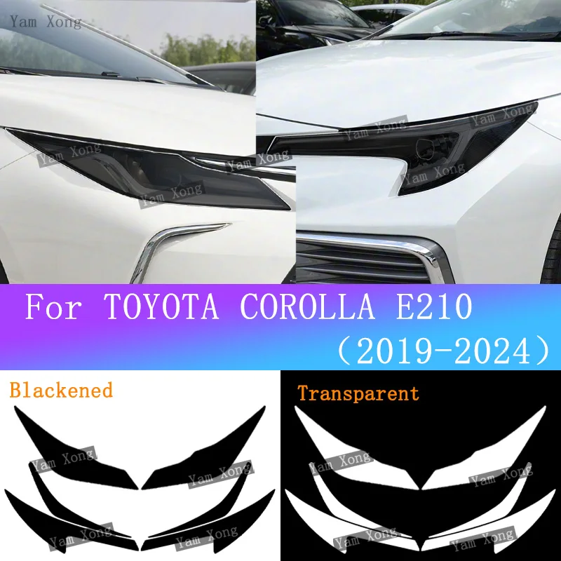 

For TOYOTA COROLLA E210 Auto Exterior Front Lamp Transparent Protective Anti-Scratch Film Headlight Light Black Wrap Cover Films
