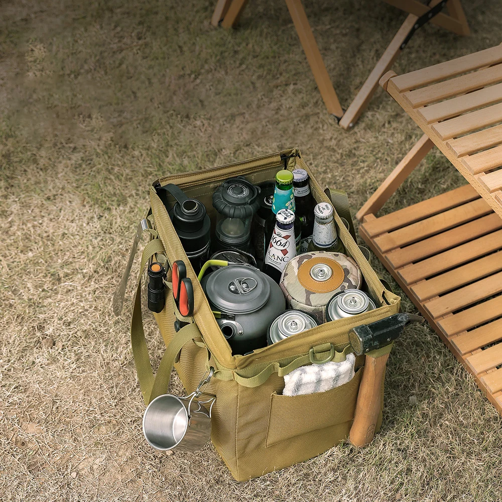 Outdoor Folding Storage Box Camping Storage Tool Bag Large-capacity Tote Bag Multi-functional Storage Picnic Finishing Bag