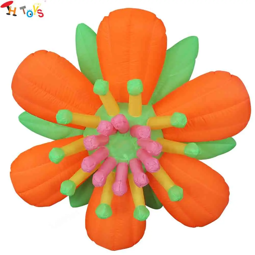 2m Dia Giant Inflatable Flower Model for Stage Decoration with Colorful Lighting
