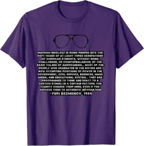 KGB-Abtrünniger Yuri Bezmenov: Warnung an den Westen vor Marxismus T-Shirt Y2k Personalisiertes Weiches Baumwoll-Kurzarm-Shirt mit Spruch – Detail 12