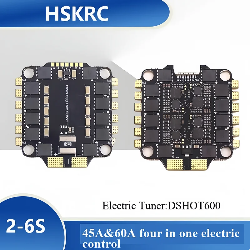 

45A 60A 4-in-1 BLHeli_S DSHOT600 2-6S quadcopter 4-in-1 electronic speed controller F450 quadrotor