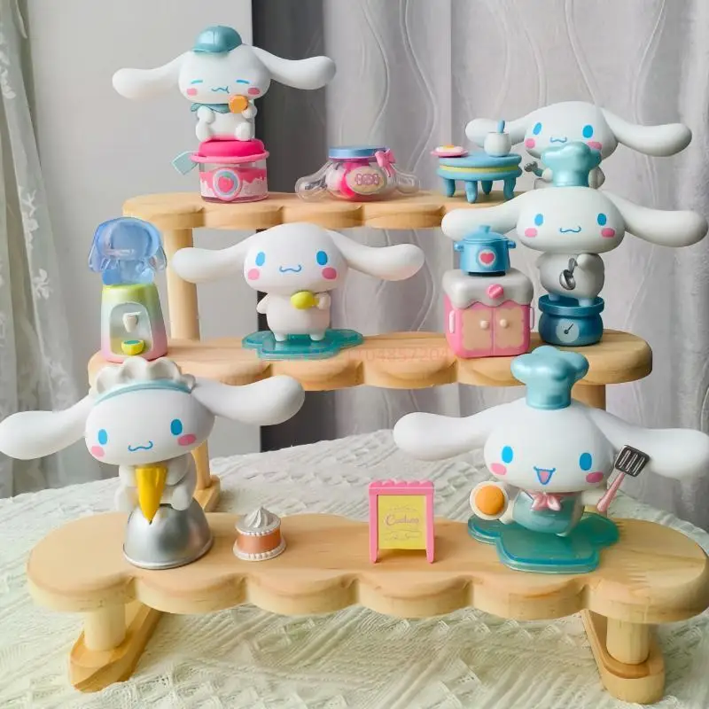 

Original Sanrio Character Cinnamoroll Cooking House Cake Breakfast Miniature Blind Box Toy Collection Desk Decor Toy Girl Gift