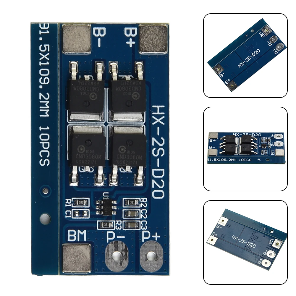 

HX-2S-D20 2S 7.4V Lithium Battery Protection Board 13A WorkingCurrent 20A Protection Board For 12V Electronic Power Supply