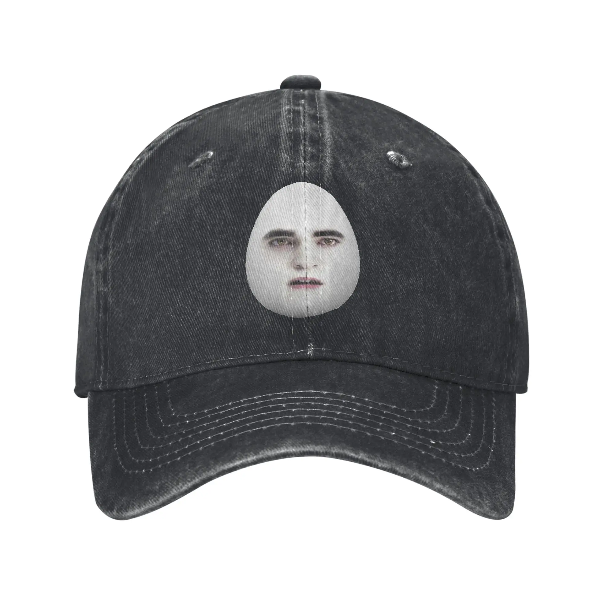 Eggward Funny Edward Cullen Washed Denim Cap Casual Baseball Caps Adjustable Hat Summer Unisex Baseball Hats