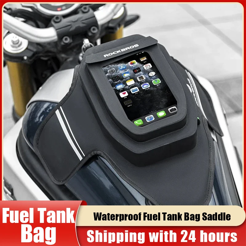 

Waterproof Fuel Tank Bag Motorcycle Saddle Black Motorbike Bag Touchscreen Phone Bag Traveling Shoulder Bag Split Type&All-in-1