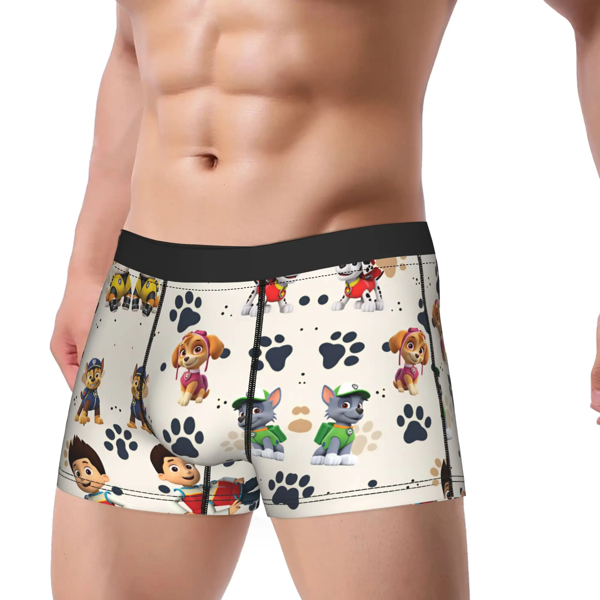 Paw Dogs Classic Core Team Characters Art Boxer Shorts Pouch Underwear Trenky Boxer Brief Soft Trend Male Panties Plus Size