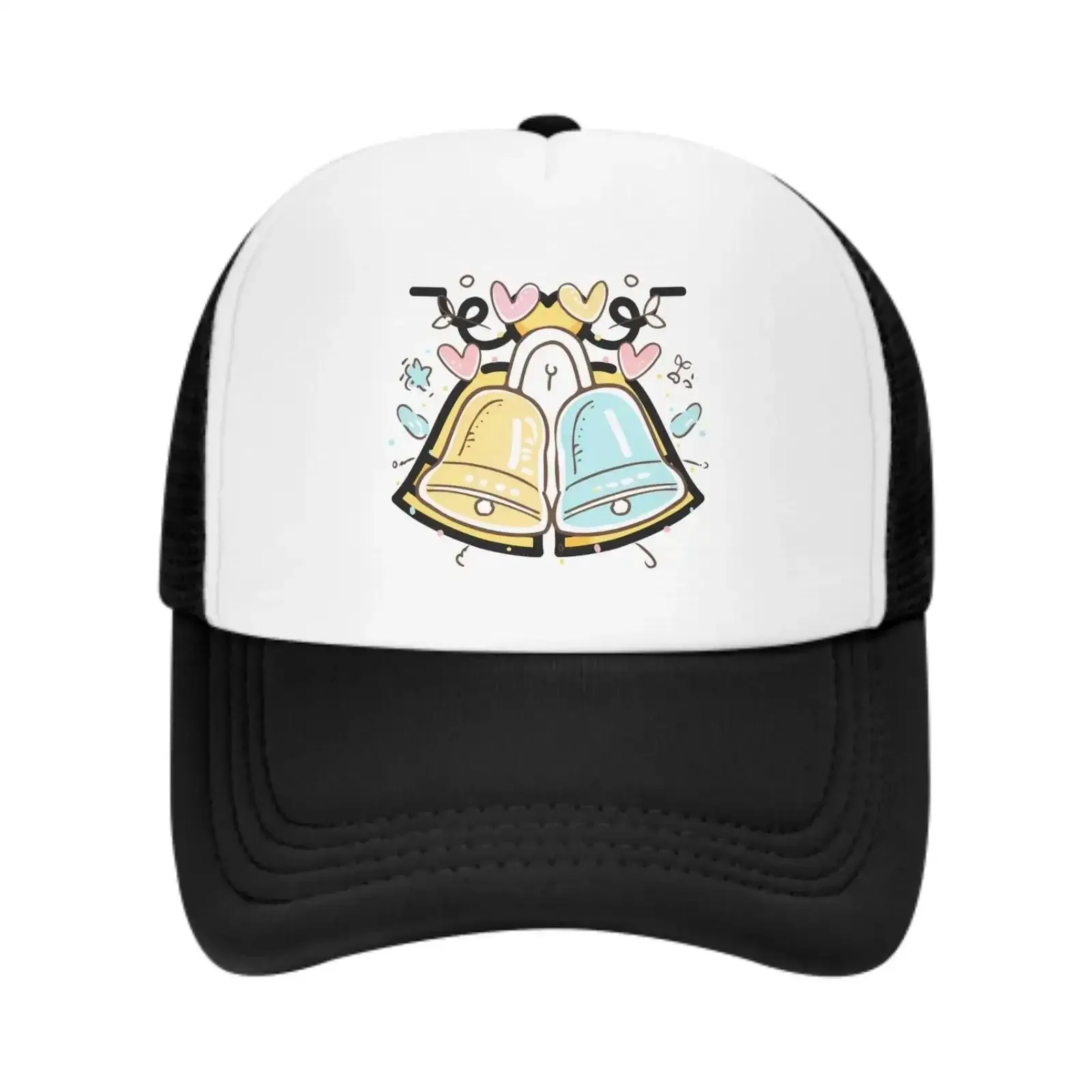 Wedding Bell Trucker Hat Unisex Casual Cap for Weddings Special Events Breathable All Season Headwear