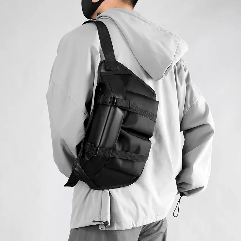 

2025 Fashionable New Men Chest Bags Big Space Backpack Nylon Cloth Vest Handbags Multifunction Pockets Multi-Zipper Outdoors