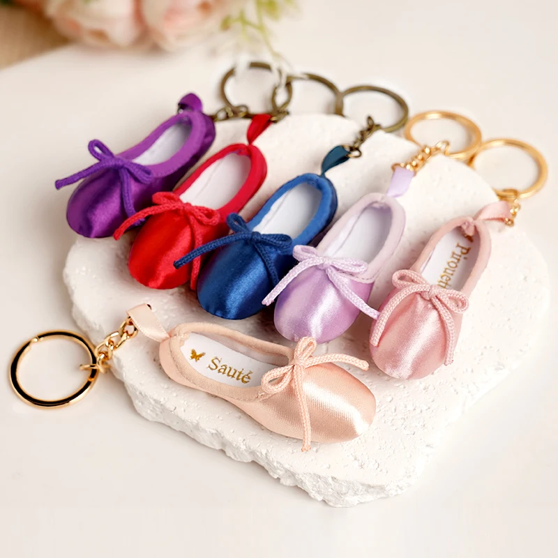 Mini llavero de zapato de punto de Ballet para niñas, bolso colgante, decoración para bailarina, bolsas de baile, accesorios de Ballet, regalos