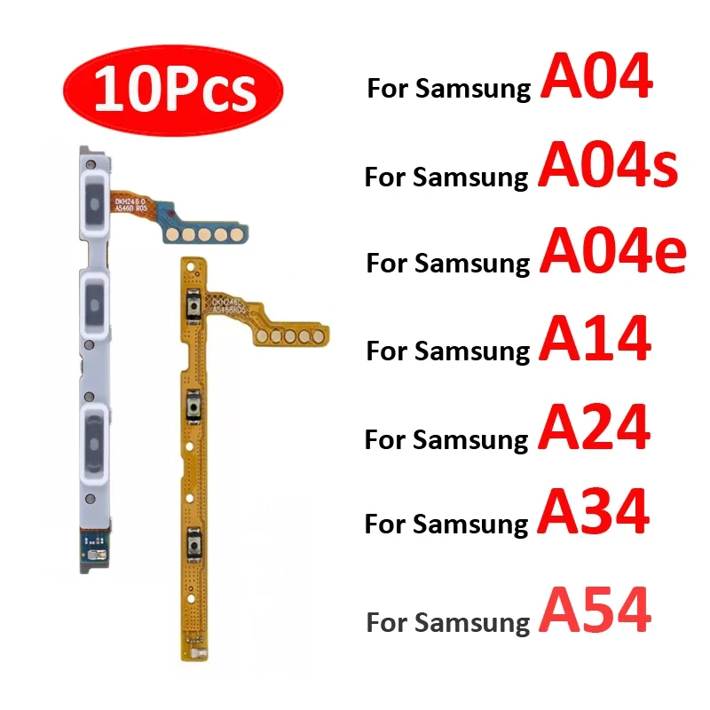 Pop 10Pcs For Samsung Galaxy A04 A04s A04e A14 A24 A34 A54 5G Phone New On Off Power Volume Button Key Switch Flex Cable Parts