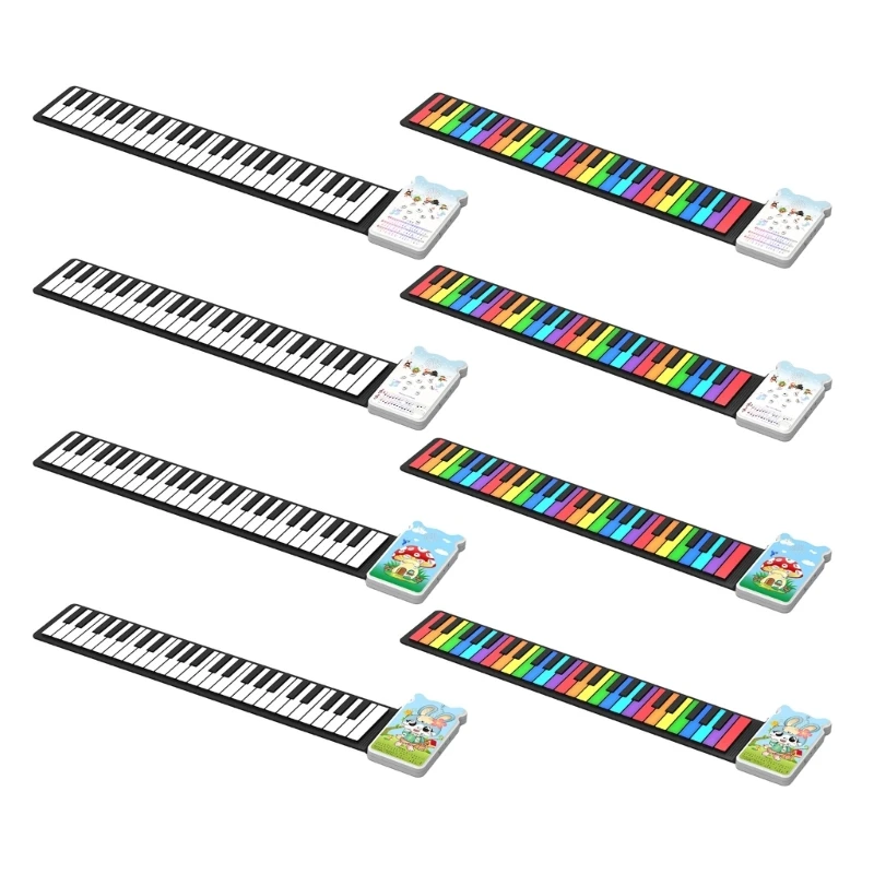 

Roll Up Piano, 49 Key Multifunctional Electronic Piano Keyboard Foldable Hand Roll Out Piano, Educational Soft Keyboard