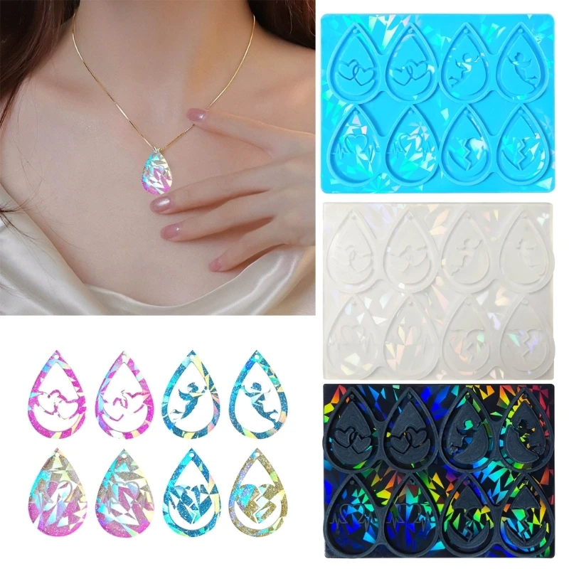 

DIY Valentine's Day Earring Pendants Silicone Molds with Hole Holographic Earring Necklace Charms Epoxy Resin Casting Mould