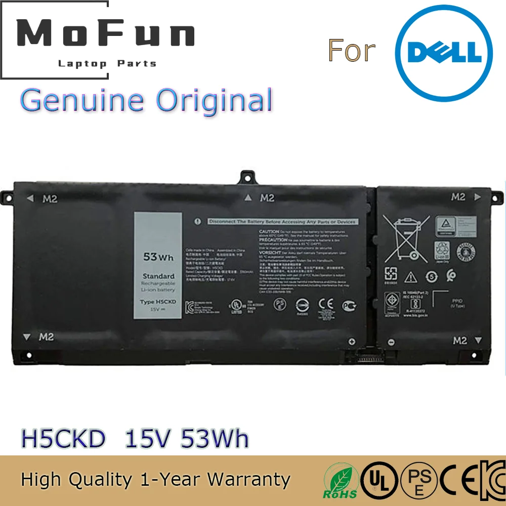 Brand New Original H5CKD 15V 53Wh Laptop Battery for Dell Inspiron 5400 5406 7405 2-IN-1 Latitude 15 3510 TXD03