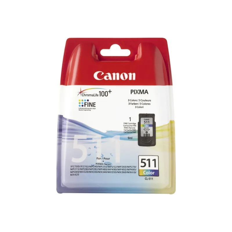 Canon CL511 Color Original ink cartridge-2972B010 (Blister with alarm) 2972B010 tintasycartuchos.com