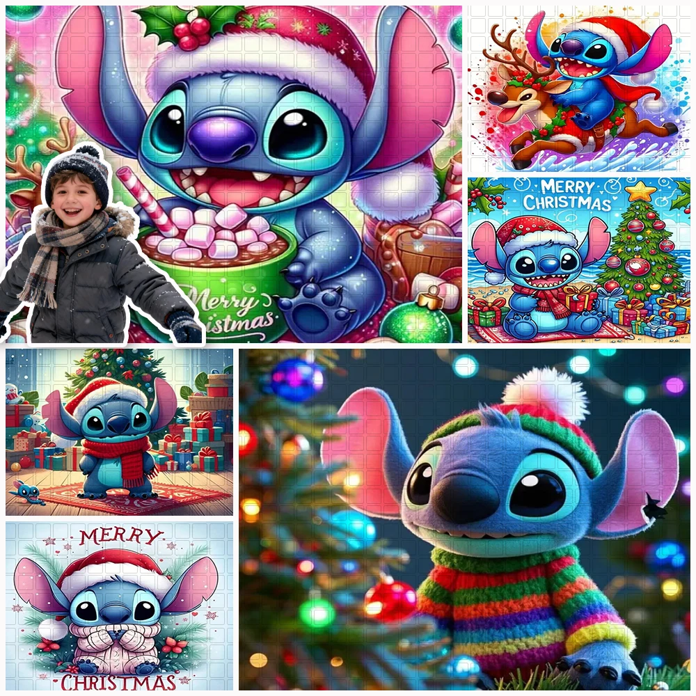 

Disney Lilo&Stitch Merry Christmas Background Decoration Friends Party Backdrop Banner Baby Shower Supplie Photography prop Gift