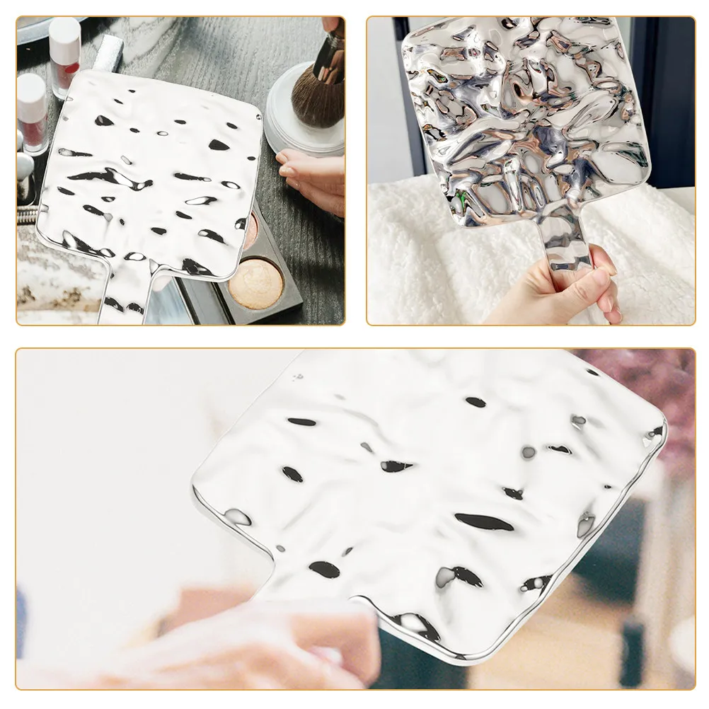 

Портативное ручное зеркало для макияжа с гальваническим покрытием под серебро, легкое, с высокой четкостью изображения, для женщин и девушек