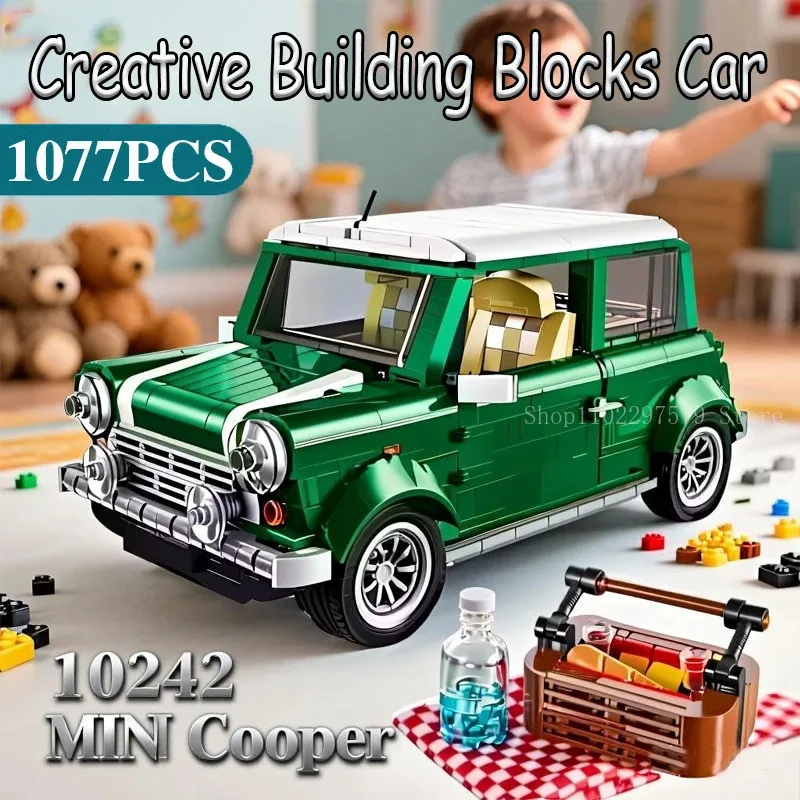 1077 قطعة مجموعة مكعبات بناء المركبات الخضراء التقنية الكلاسيكية المتوافقة مع 10242 لعبة عيد الميلاد وأعياد الميلاد ألعاب ذاتية الصنع هدية للأولاد والبنات #1