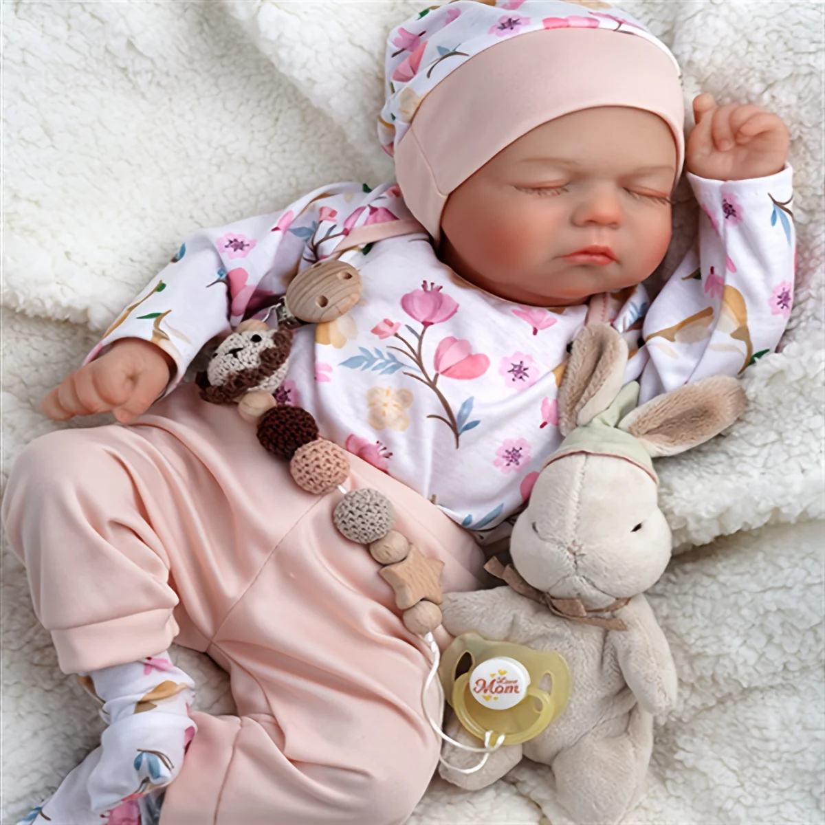 BABESIDE ตุ๊กตารีบอร์นเหมือนจริง - ตุ๊กตาทารกแรกเกิดสมจริง 20 '' พร้อมอุปกรณ์เสริมสําหรับเด็กอายุ 3 ปีขึ้นไป