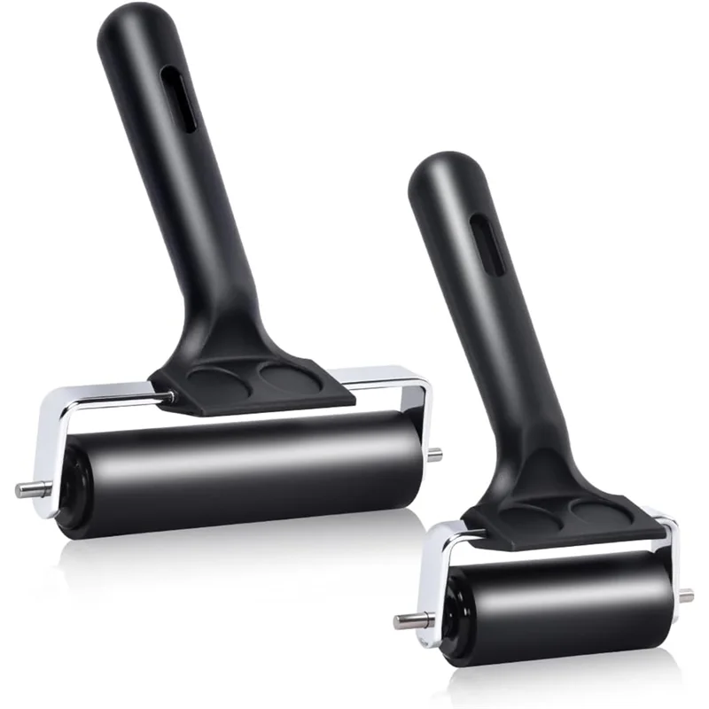 

ABKO-2 шт. ролики Brayer из твердой резины (4 дюйма и 2,2 дюйма) для печати, печати чернил, наклеивания, штамповки, обоев