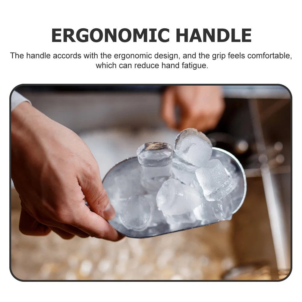 

Multi-Purpose Ice Scoop in Aluminium Alloy Thick Rim Anti-Break Design for Bar Dessert Shop Reusable Food Serving Shovel Tool