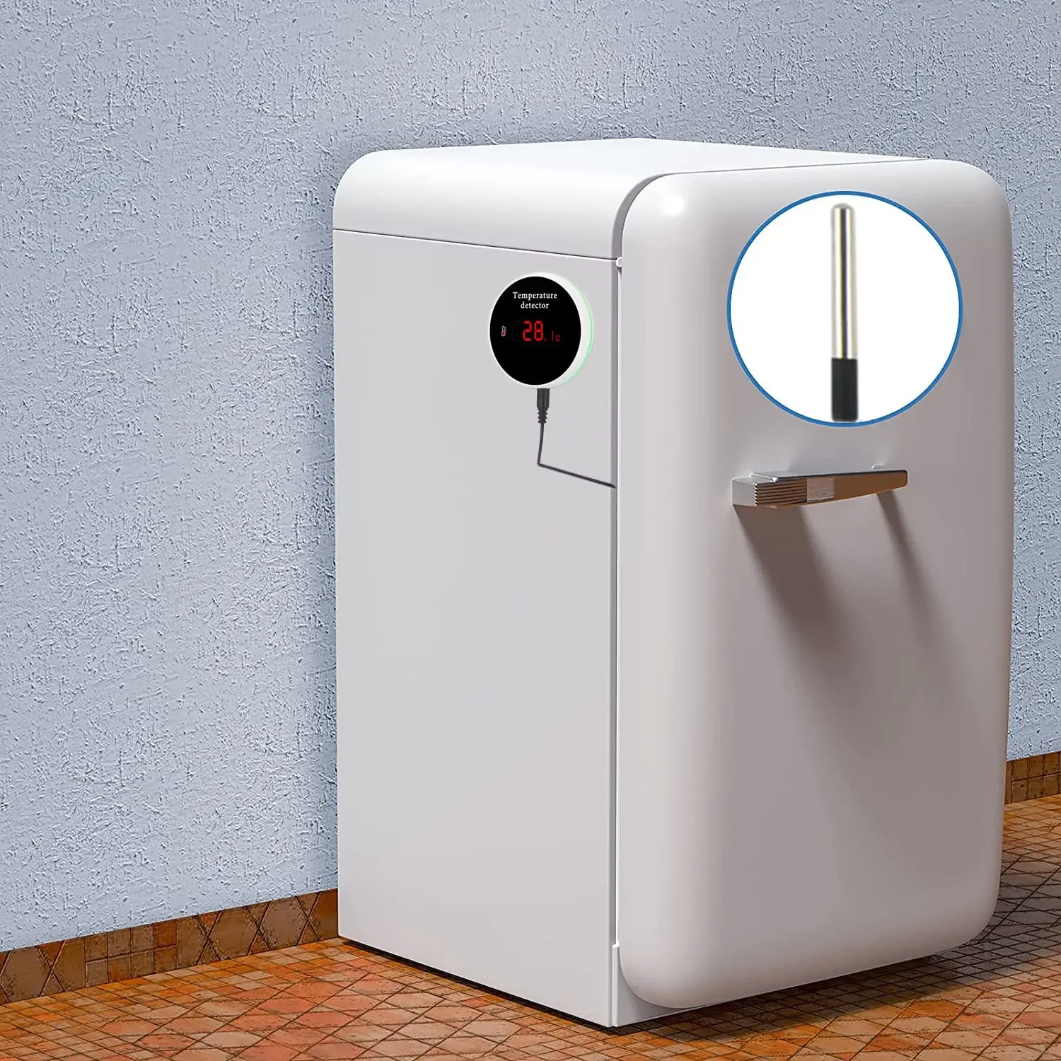 1M/3M Wire Probe Tuya WiFi Temperature Senor With External Temperature USB Charge or Rechargable Battery Fridge Water Pool