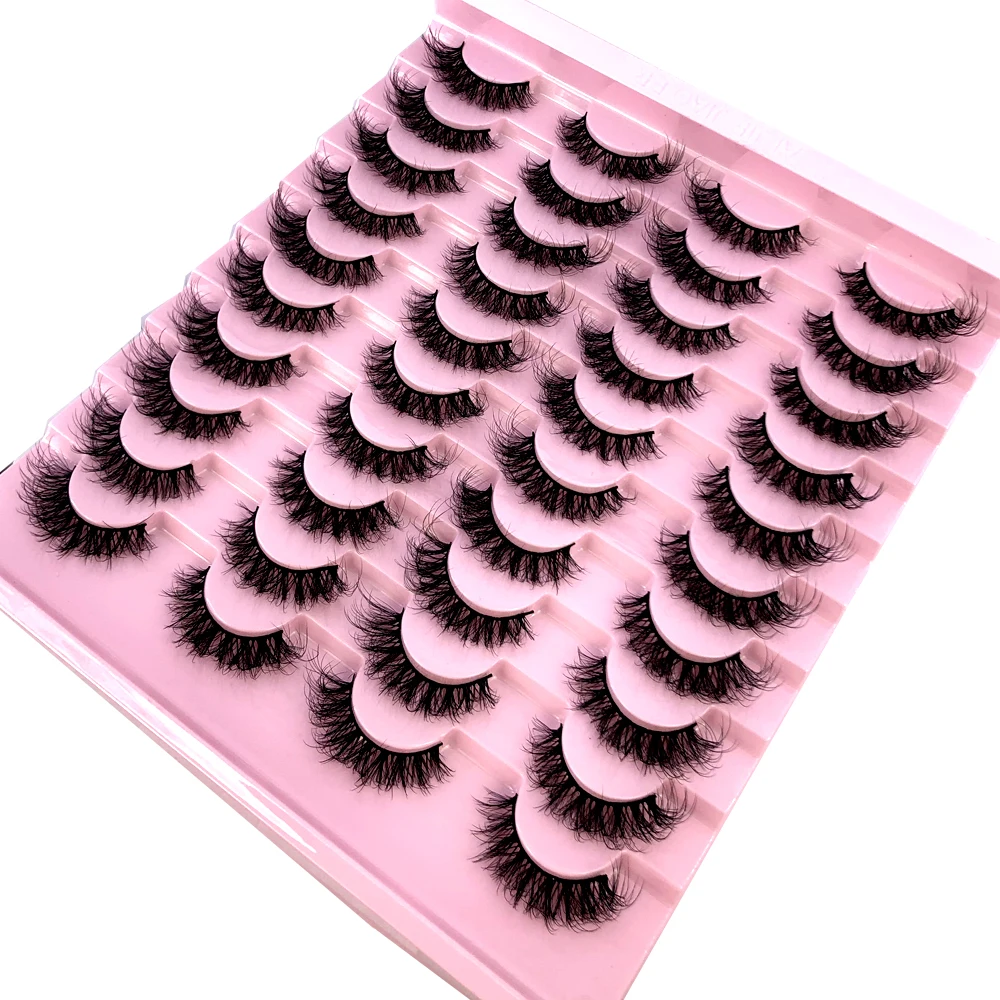 New 20 Pairs Natural False Eyelashes Fake Lashes Long Makeup 3d Mink Lashes Extension Eyelash Mink Eyelashes for Beauty