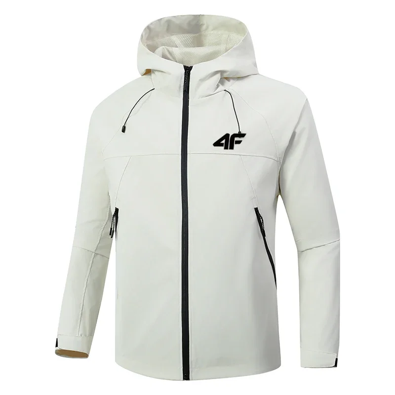 Men's fishing windproof jacket, spring and autumn long-sleeved windbreaker, zipper hood, casual and fashionable sportswear